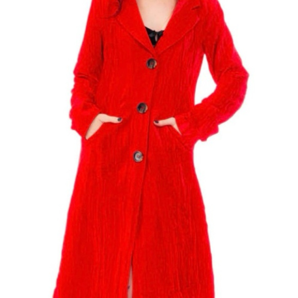 TUNNEL VISION 
Mazzy Red Longline Coat S